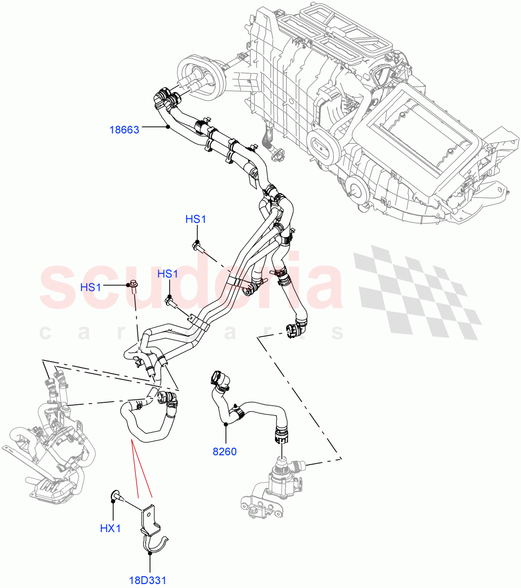 Heater Hoses(2.0L AJ21D4 Diesel Mid,Fuel Heater W/Pk Heat With Remote)((V)FROMMA000001) of Land Rover Land Rover Range Rover Velar (2017+) [5.0 OHC SGDI SC V8 Petrol]