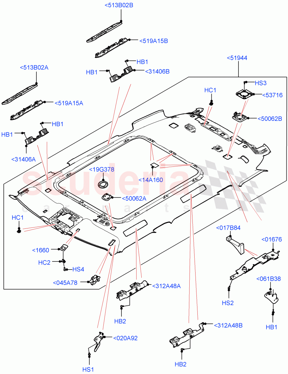 Headlining And Sun Visors(Standard Wheelbase) of Land Rover Land Rover Range Rover (2022+) [3.0 I6 Turbo Petrol AJ20P6]