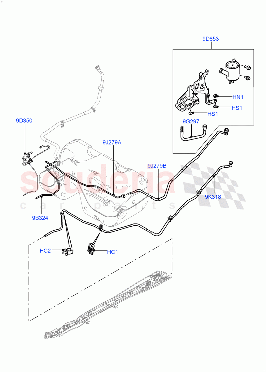 Fuel Lines(2.0L 16V TIVCT T/C 240PS Petrol,Itatiaia (Brazil))((V)FROMGT000001) of Land Rover Land Rover Range Rover Evoque (2012-2018) [2.0 Turbo Petrol GTDI]