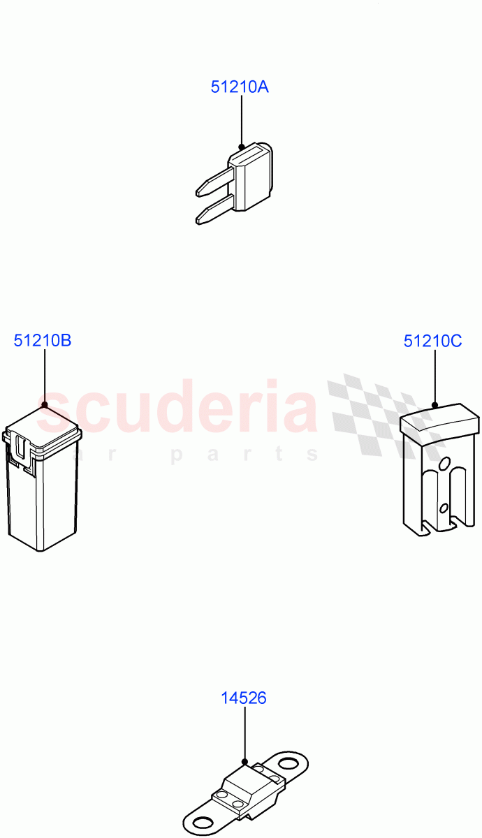 Fuses, Holders And Circuit Breakers(Nitra Plant Build)((V)FROMK2000001) of Land Rover Land Rover Discovery 5 (2017+) [2.0 Turbo Petrol AJ200P]