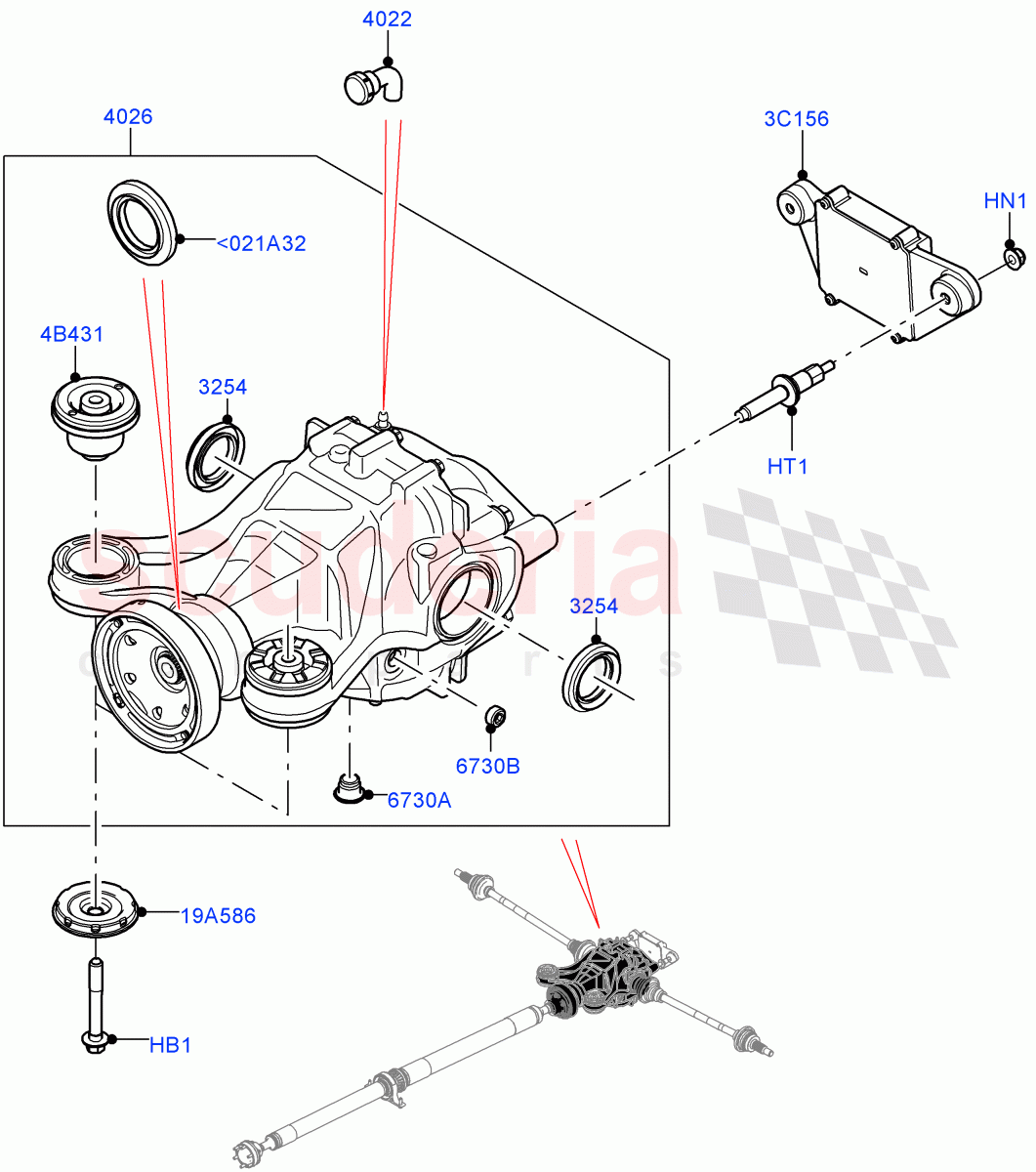 Rear Axle(2.0L I4 Mid DOHC AJ200 Petrol,2.0L AJ21D4 Diesel Mid)((V)FROMMA000001) of Land Rover Land Rover Range Rover Velar (2017+) [2.0 Turbo Diesel]