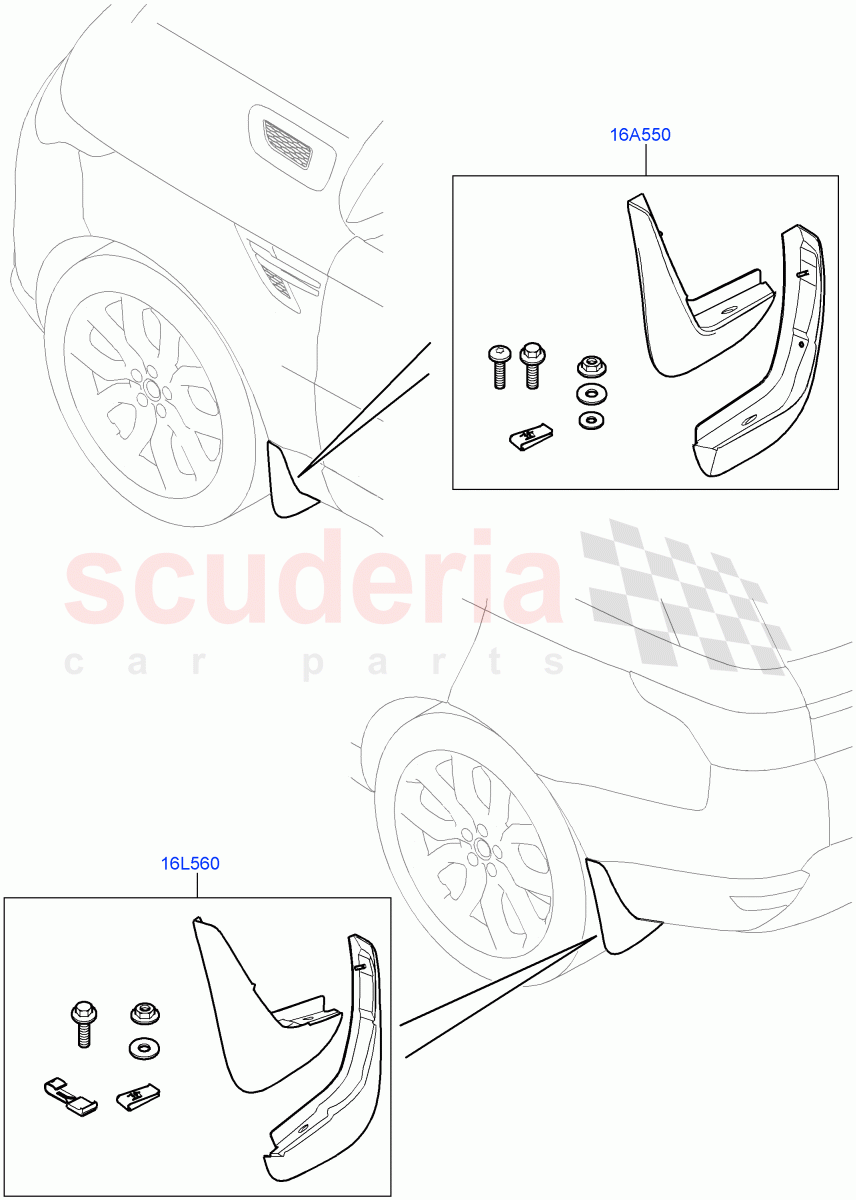 Mudflaps - Front & Rear(Accessory) of Land Rover Land Rover Range Rover Sport (2014+) [3.0 DOHC GDI SC V6 Petrol]