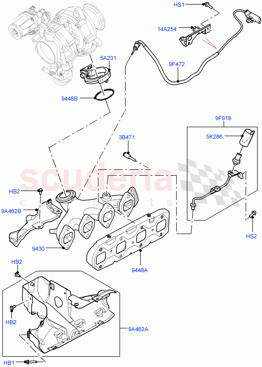 Exhaust Manifold (2.0L AJ21D4 Diesel Mid) ((V) FROMMA000001) of Land Rover Land Rover Range Rover Velar (2017+) [2.0 Turbo Diesel AJ21D4]