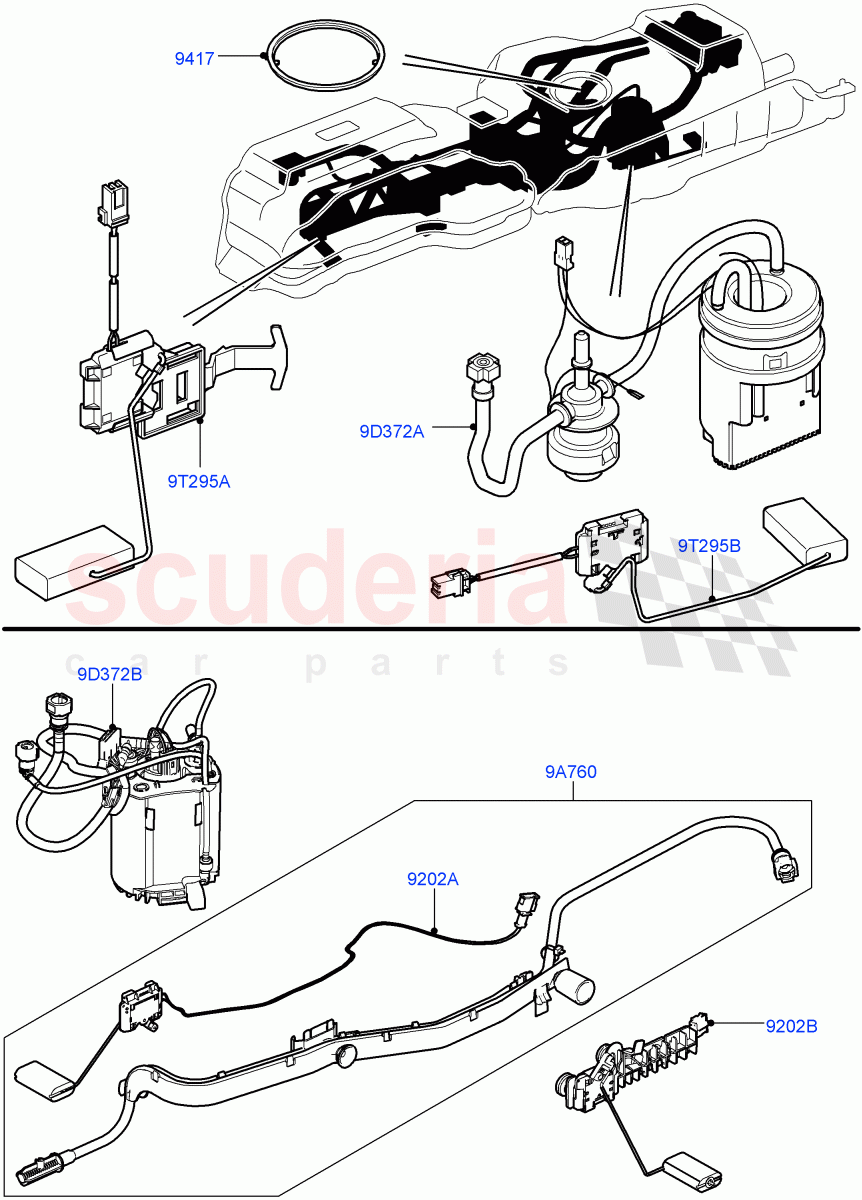 Fuel Pump And Sender Unit(AJ Petrol 4.4 V8 EFI (220KW)) of Land Rover Land Rover Range Rover Sport (2005-2009) [4.4 AJ Petrol V8]