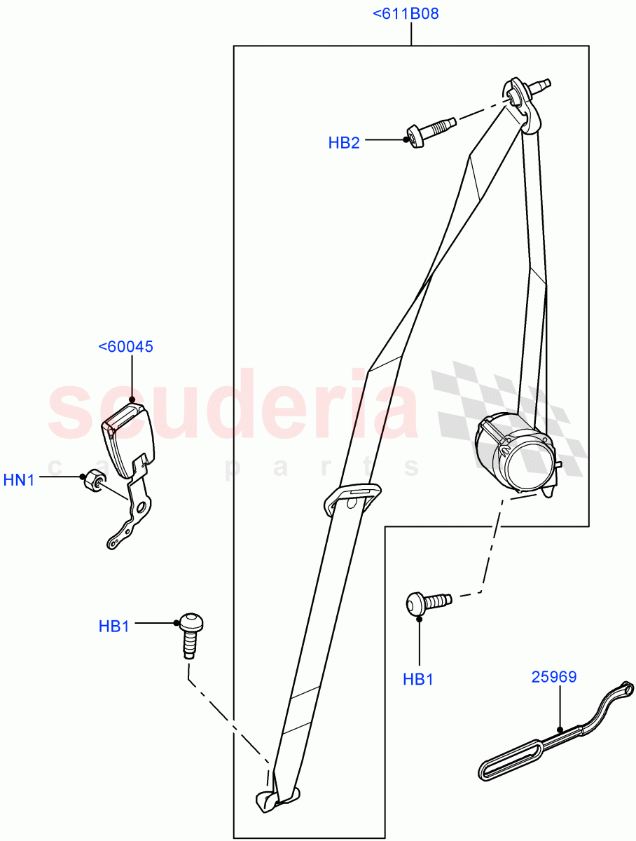 Rear Seat Belts(All Third Row Seating)((V)FROMAA000001) of Land Rover Land Rover Discovery 4 (2010-2016) [5.0 OHC SGDI NA V8 Petrol]