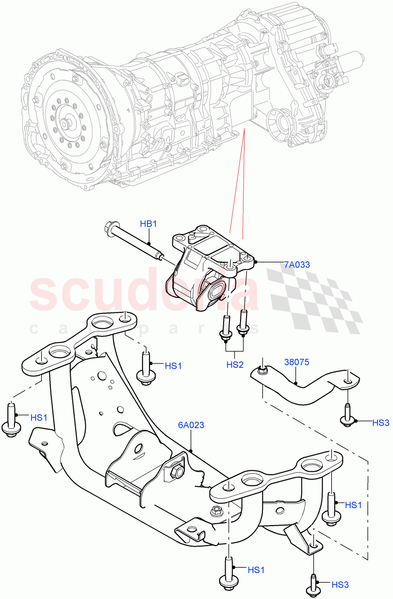 Transmission Mounting(2.0L I4 High DOHC AJ200 Petrol)((V)FROMJA000001) of Land Rover Land Rover Range Rover Sport (2014+) [4.4 DOHC Diesel V8 DITC]