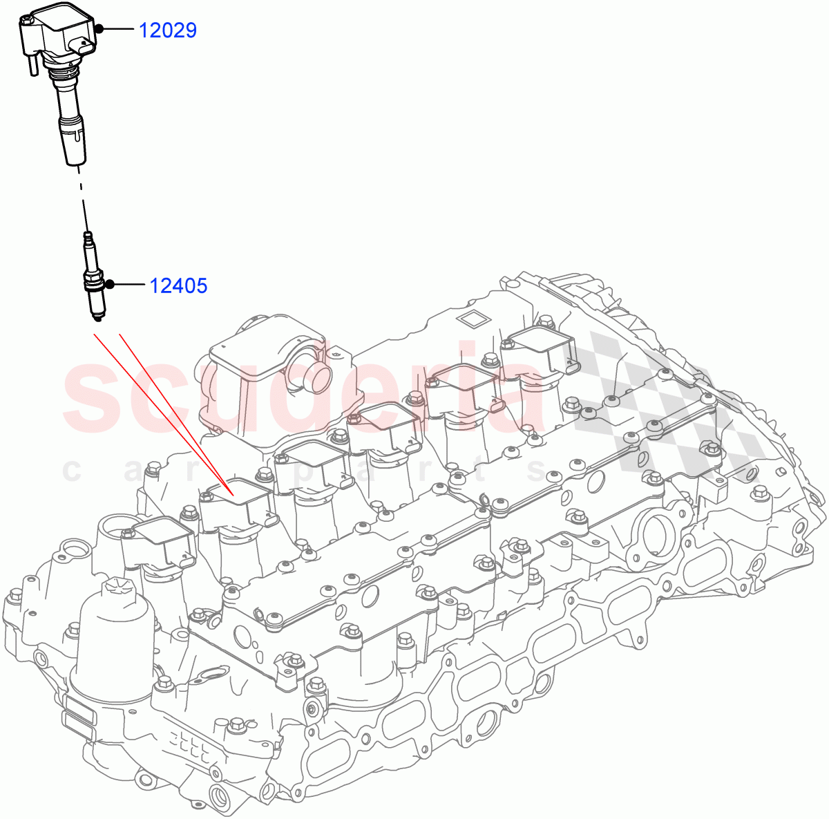 Ignition Coil And Wires/Spark Plugs(3.0L AJ20P6 Petrol High)((V)FROMKA000001) of Land Rover Land Rover Range Rover Velar (2017+) [3.0 I6 Turbo Petrol AJ20P6]