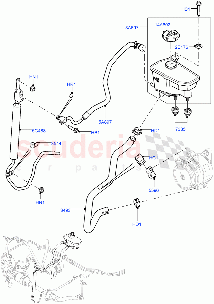 Active Anti-Roll Bar System(Reservoir, Cooler)(5.0L OHC SGDI SC V8 Petrol - AJ133,With ACE Suspension,5.0 Petrol AJ133 DOHC CDA,5.0L P AJ133 DOHC CDA S/C Enhanced)((V)TOJA999999) of Land Rover Land Rover Range Rover (2012-2021) [3.0 DOHC GDI SC V6 Petrol]