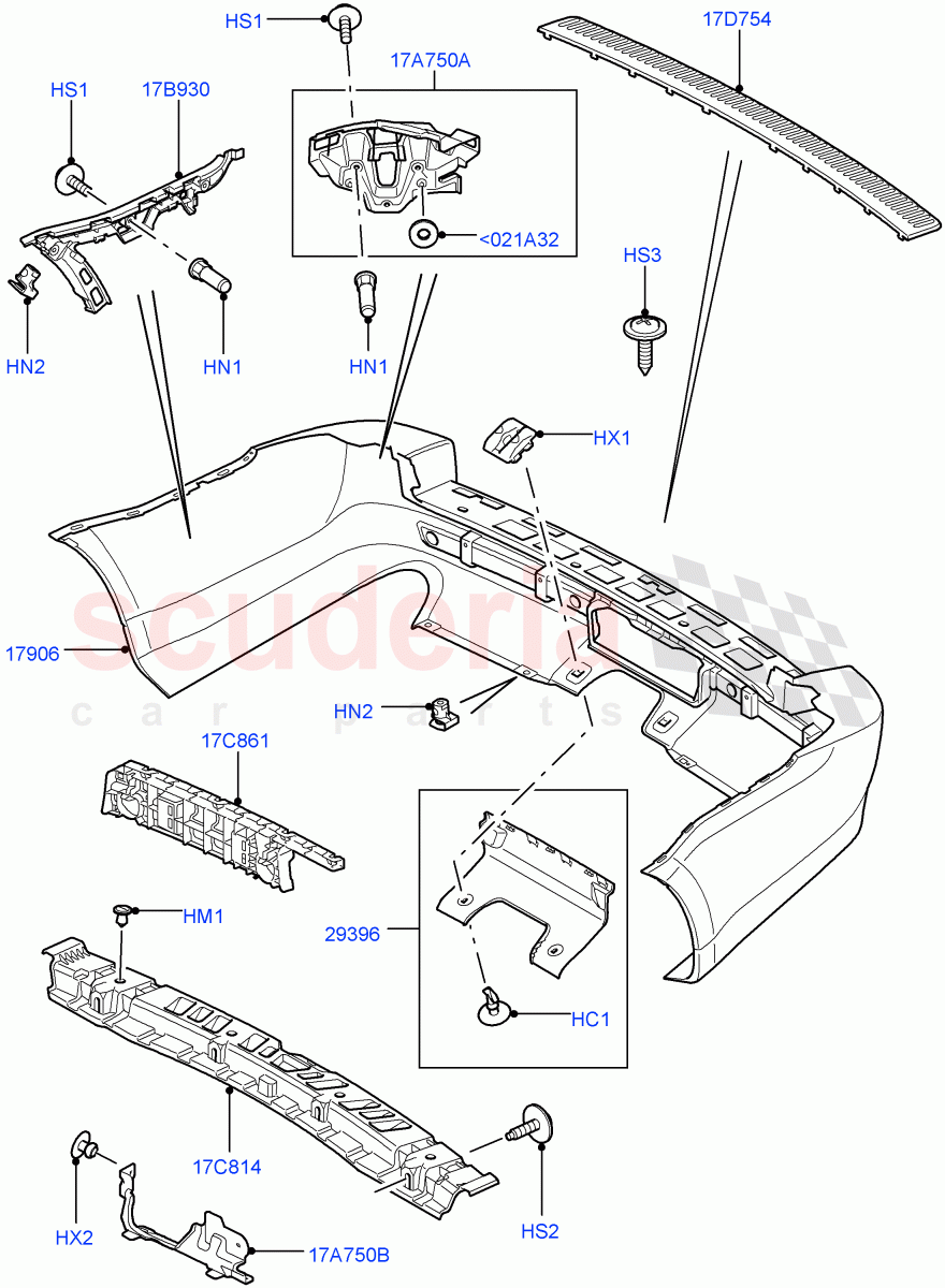 Rear Bumper((V)TO9A999999) of Land Rover Land Rover Range Rover Sport (2005-2009) [4.2 Petrol V8 Supercharged]