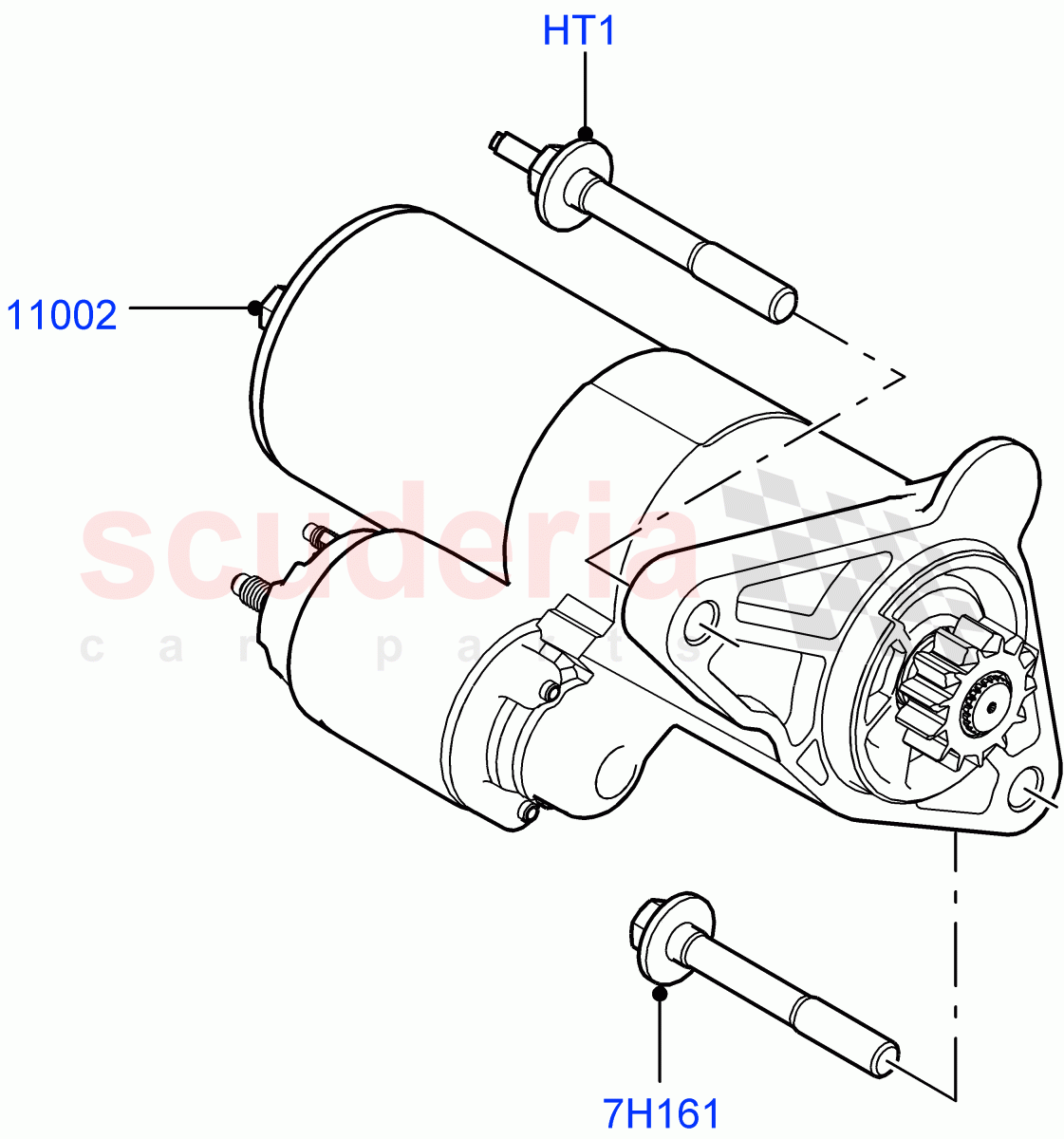Starter Motor (2.0L AJ20P4 Petrol High PTA, Halewood (UK), 2.0L AJ20P4 Petrol Mid PTA, 2.0L AJ20P4 Petrol E100 PTA) of Land Rover Land Rover Discovery Sport (2015+) [2.0 Turbo Petrol AJ200P]