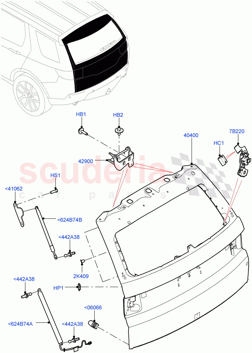 Luggage Compartment Door (Door And Fixings) (Halewood (UK)) of Land Rover Land Rover Discovery Sport (2015+) [1.5 I3 Turbo Petrol AJ20P3]
