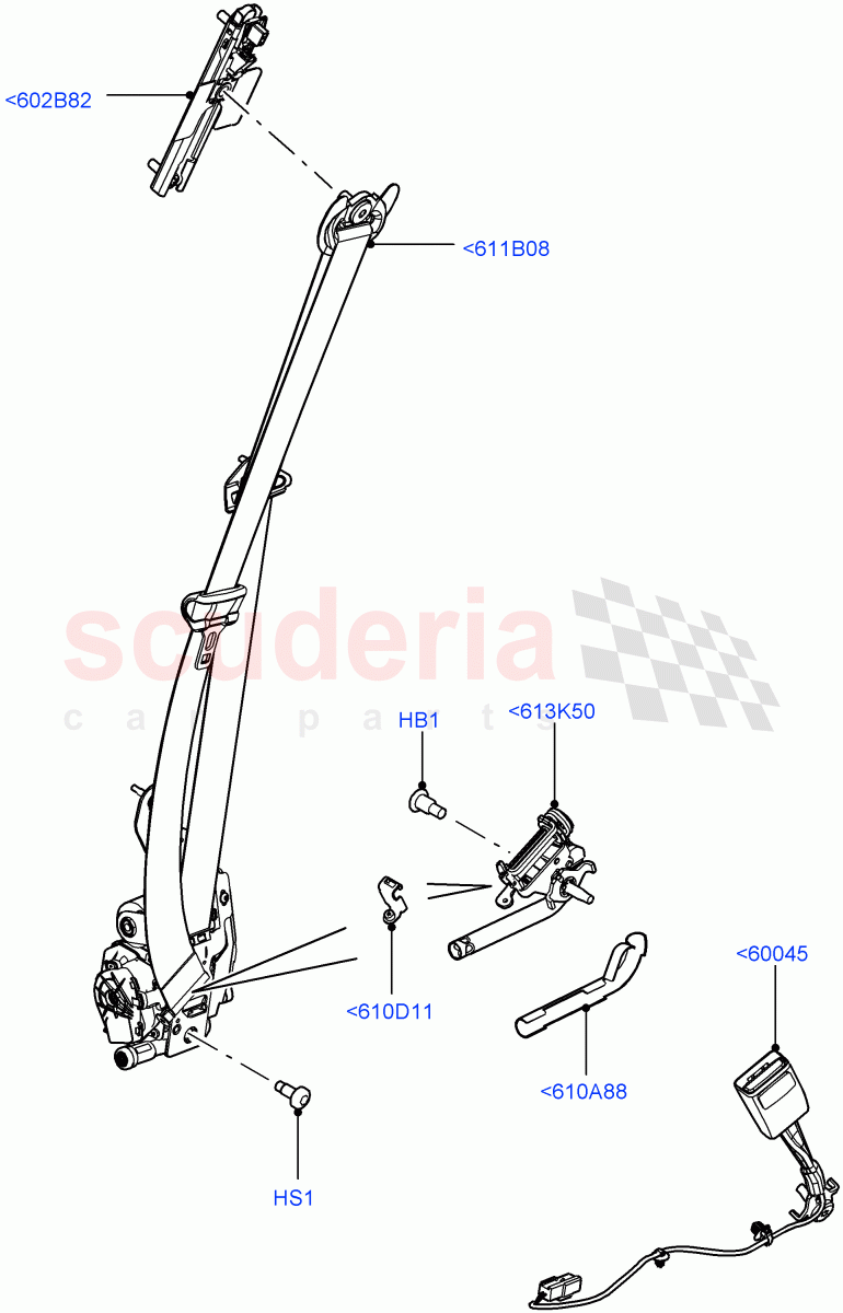 Front Seat Belts((V)TOHA999999) of Land Rover Land Rover Range Rover (2012-2021) [5.0 OHC SGDI SC V8 Petrol]