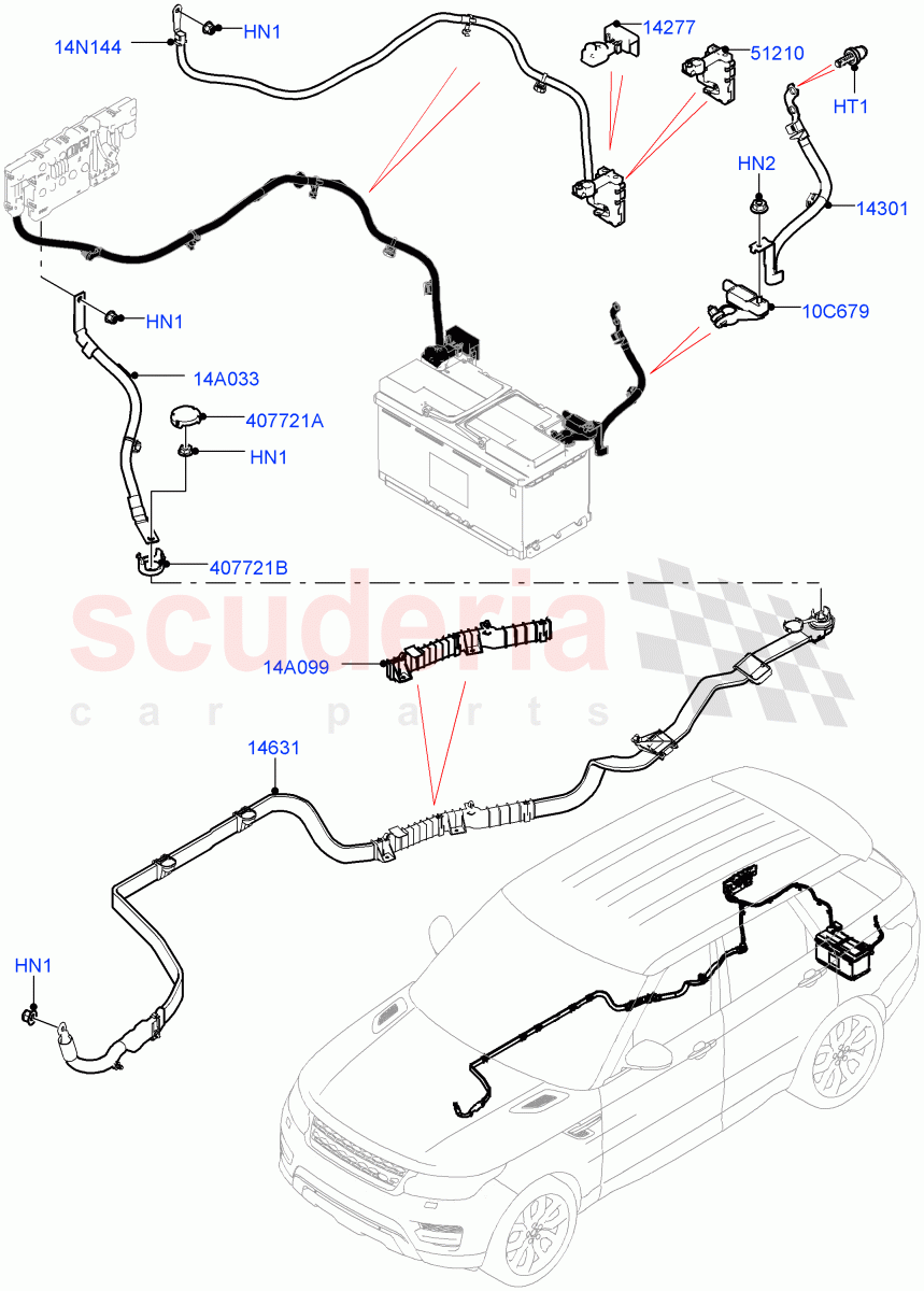 Battery Cables And Horn(Battery Cables)((V)FROMJA000001) of Land Rover Land Rover Range Rover Sport (2014+) [2.0 Turbo Diesel]