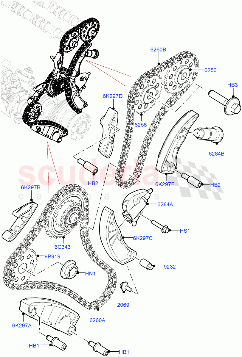 Timing Gear(2.0L AJ21D4 Diesel Mid)((V)FROMMA000001) of Land Rover Land Rover Range Rover Velar (2017+) [2.0 Turbo Diesel AJ21D4]