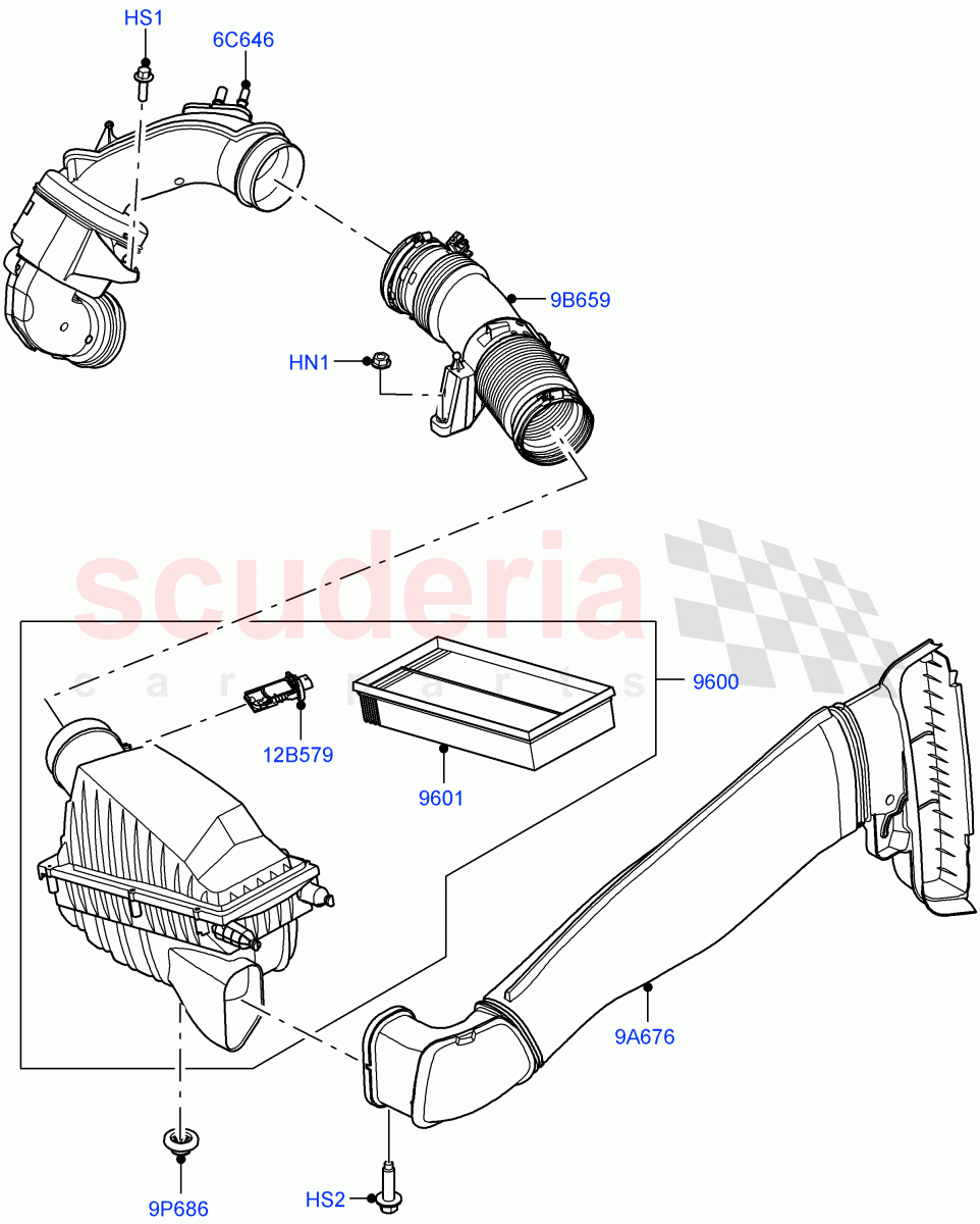 Air Cleaner(3.0L AJ20P6 Petrol High) of Land Rover Land Rover Defender (2020+) [3.0 I6 Turbo Petrol AJ20P6]