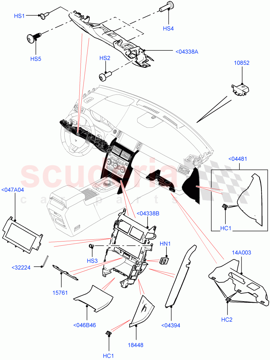 Instrument Panel (External, Lower) (Changsu (China)) ((V) FROMFG000001, (V) TOKG446856) of Land Rover Land Rover Discovery Sport (2015+) [2.2 Single Turbo Diesel]