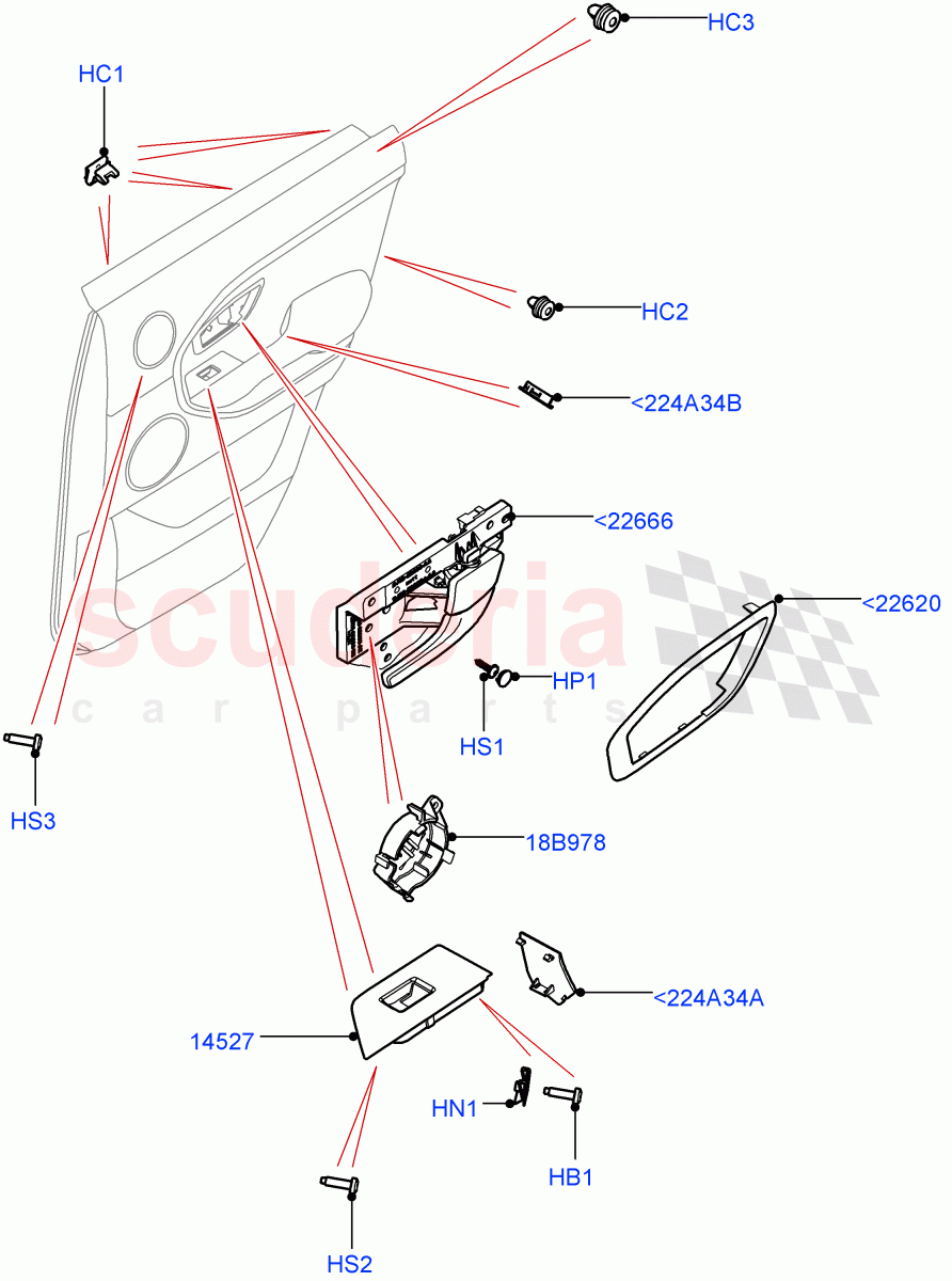 Rear Door Trim Installation(5 Door,Halewood (UK)) of Land Rover Land Rover Range Rover Evoque (2012-2018) [2.0 Turbo Diesel]