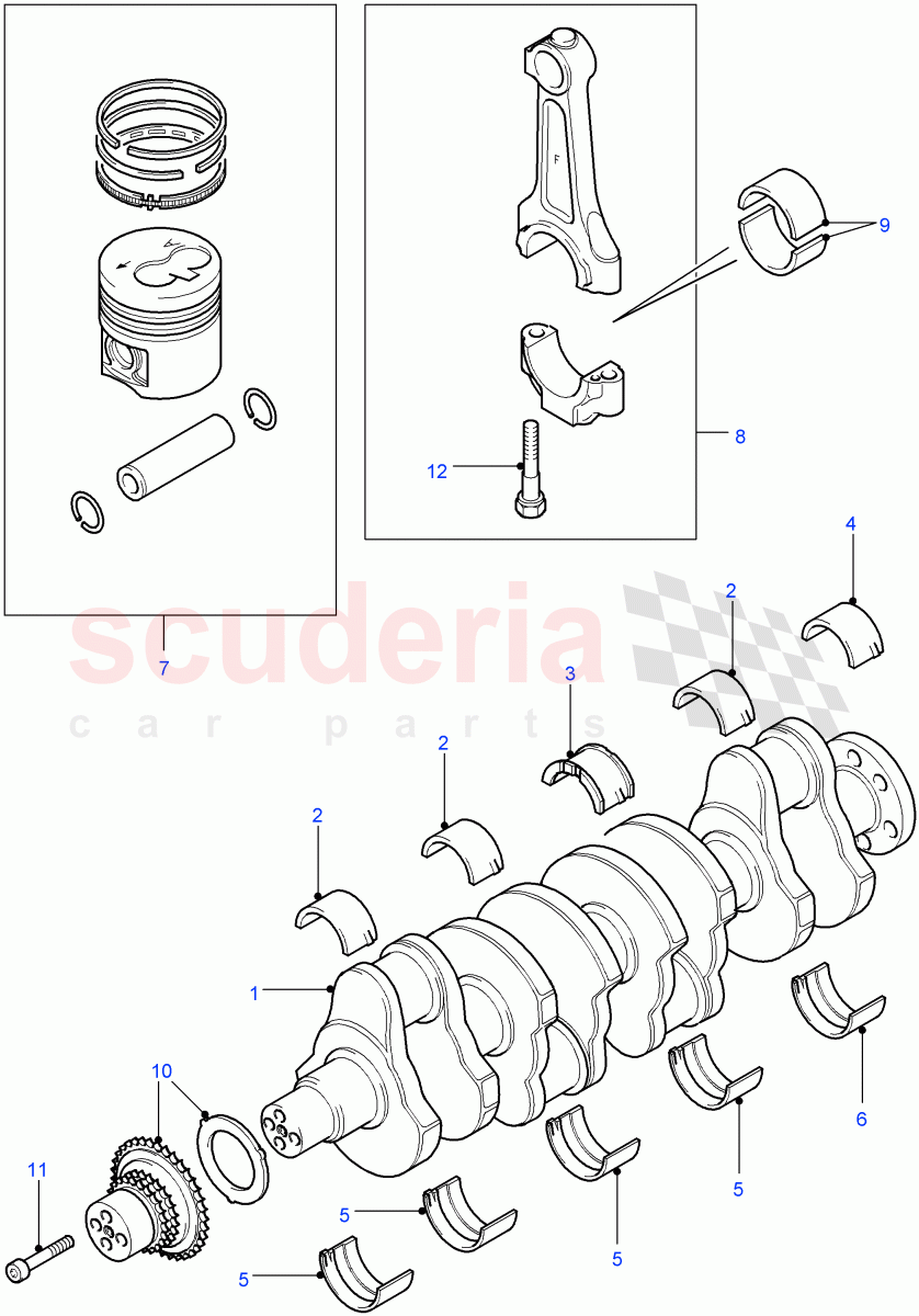 Crankshaft/Pistons And Bearings(2.4L Duratorq-TDCi HPCR(140PS)-Puma)((V)FROM7A000001,(V)TOBA999999) of Land Rover Land Rover Defender (2007-2016)