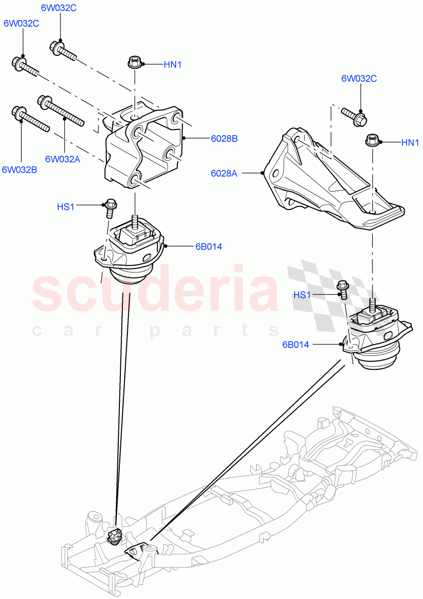 Engine Mounting (Lion Diesel 2.7 V6 (140KW)) ((V) FROMAA000001) of Land Rover Land Rover Discovery 4 (2010-2016) [2.7 Diesel V6]