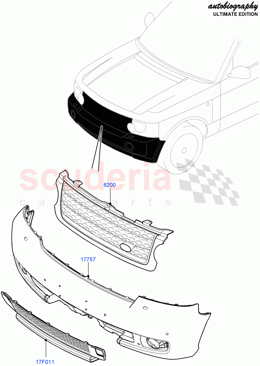 Radiator Grille And Front Bumper(Autobiography Ultimate Edition)((V)FROMBA344356) of Land Rover Land Rover Range Rover (2010-2012) [5.0 OHC SGDI SC V8 Petrol]