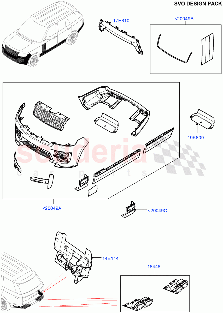 Exterior Body Styling Items(SVO Design Packs Kits)(Standard Wheelbase,Less Electric Engine Battery,With Front Fog Lamps)((V)FROMJA000001) of Land Rover Land Rover Range Rover (2012-2021) [3.0 Diesel 24V DOHC TC]