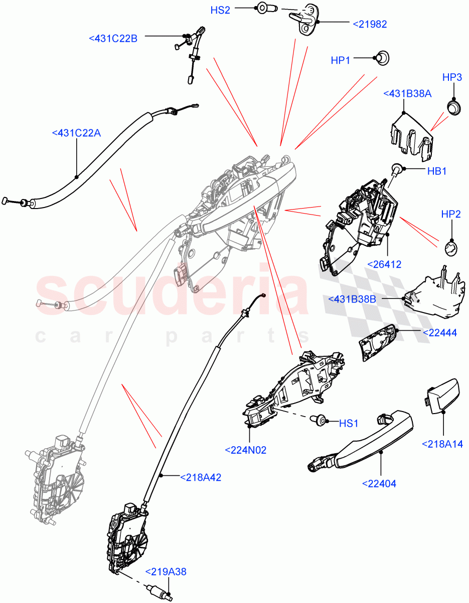 Rear Door Lock Controls((V)FROMJA000001) of Land Rover Land Rover Range Rover (2012-2021) [5.0 OHC SGDI SC V8 Petrol]