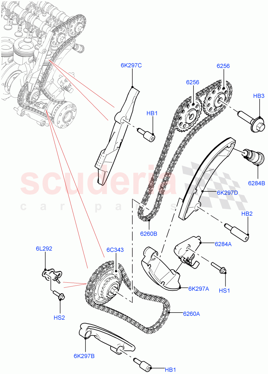 Timing Gear (Nitra Plant Build) (3.0L AJ20D6 Diesel High) ((V) FROMM2000001) of Land Rover Land Rover Discovery 5 (2017+) [3.0 I6 Turbo Diesel AJ20D6]