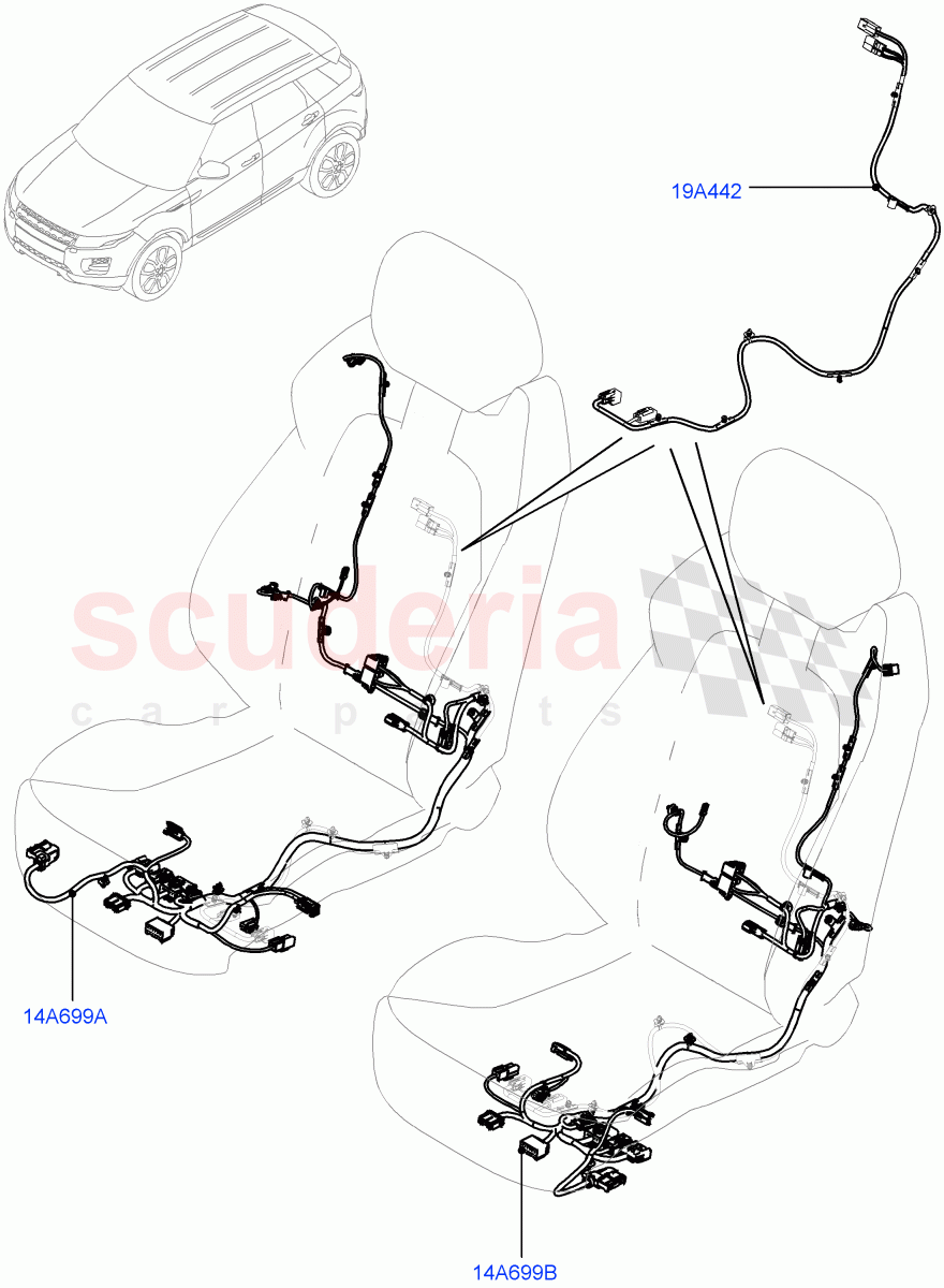 Wiring - Seats(5 Door,Halewood (UK))((V)TOFH999999) of Land Rover Land Rover Range Rover Evoque (2012-2018) [2.0 Turbo Diesel]