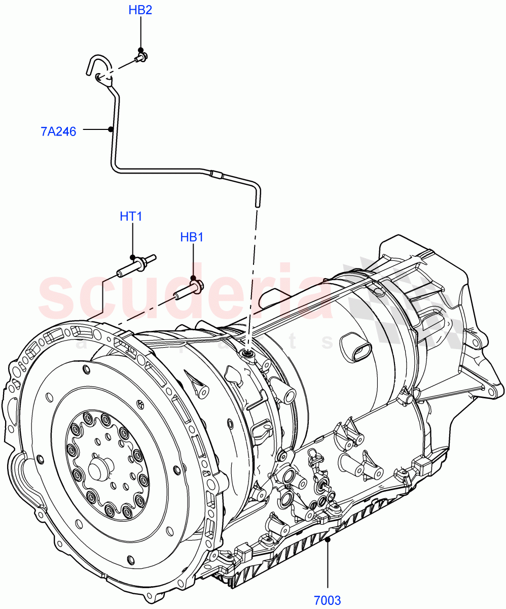 Auto Trans Assy & Speedometer Drive(3.0 V6 D Gen2 Twin Turbo,8 Speed Auto Trans ZF 8HP70 4WD) of Land Rover Land Rover Range Rover Velar (2017+) [3.0 I6 Turbo Diesel AJ20D6]