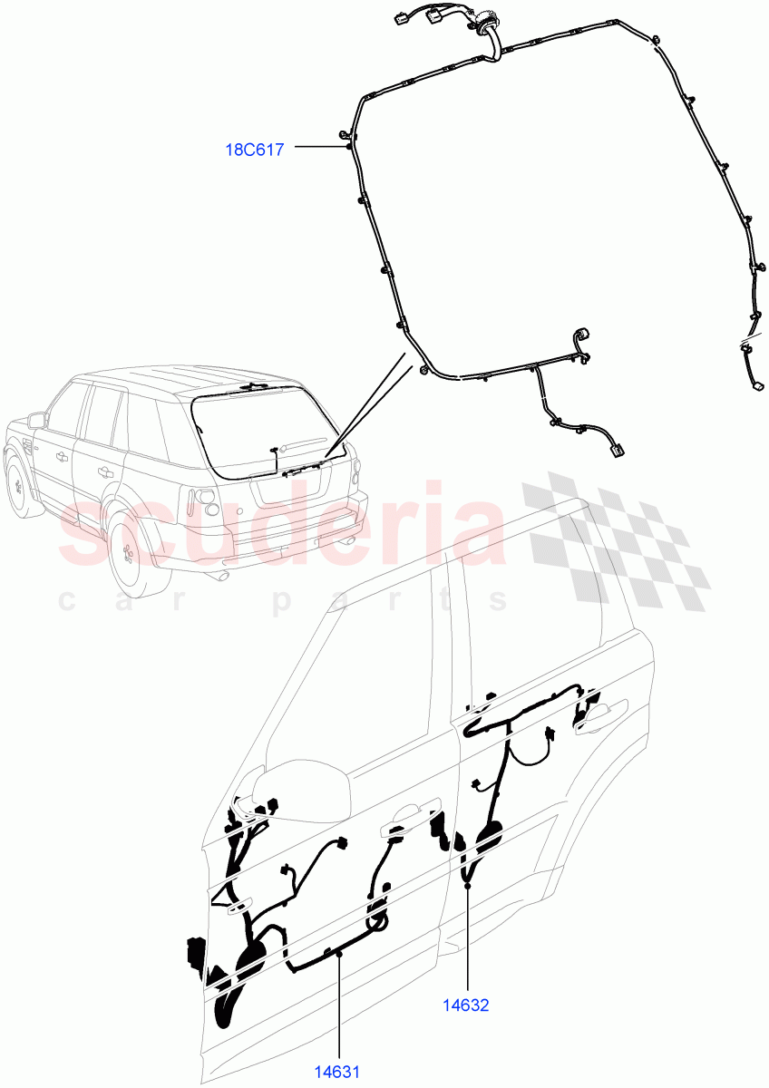 Electrical Wiring - Body And Rear(Front And Rear Doors)((V)FROMAA000001,(V)TOAA999999) of Land Rover Land Rover Range Rover Sport (2010-2013) [3.0 Diesel 24V DOHC TC]