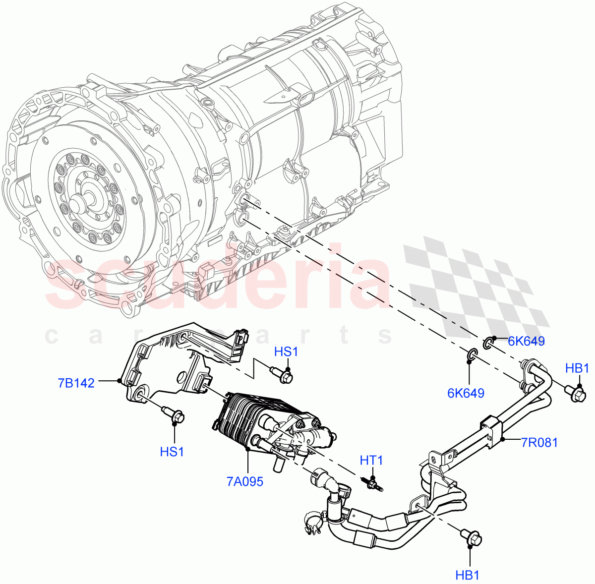 Transmission Cooling Systems(3.0L AJ20D6 Diesel High,8 Speed Auto Trans ZF 8HP76,3.0L AJ20P6 Petrol High,3.0L AJ20P6 Petrol PHEV) of Land Rover Land Rover Range Rover (2022+) [3.0 I6 Turbo Petrol AJ20P6]