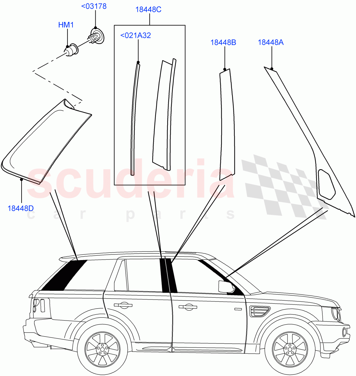 Rear Doors, Hinges & Weatherstrips (Less Armoured) ((V) FROMAA000001) of Land Rover Land Rover Range Rover Sport (2010-2013) [3.6 V8 32V DOHC EFI Diesel]