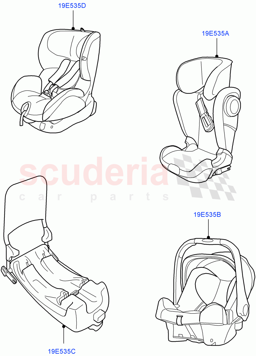 Child Seating(Nitra Plant Build, Solihull Plant Build) of Land Rover Land Rover Discovery 5 (2017+) [3.0 I6 Turbo Petrol AJ20P6]