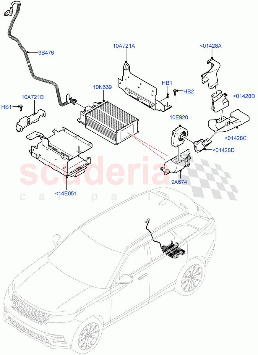 Hybrid Electrical Modules(MHEV Battery, Duct, Fan)(Electric Engine Battery-MHEV)((V)FROMMA000001) of Land Rover Land Rover Range Rover Velar (2017+) [3.0 Diesel 24V DOHC TC]