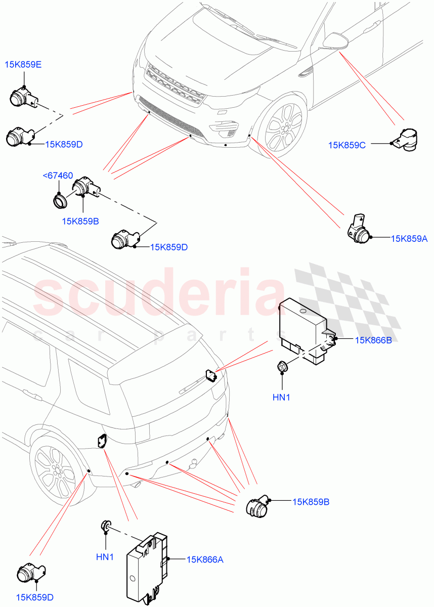 Parking Distance Control(Halewood (UK))((V)TOKH999999) of Land Rover Land Rover Discovery Sport (2015+) [1.5 I3 Turbo Petrol AJ20P3]