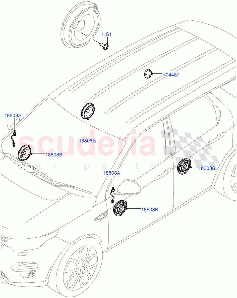 Speakers(Itatiaia (Brazil),Standard Audio (Base))((V)FROMGT000001) of Land Rover Land Rover Discovery Sport (2015+) [1.5 I3 Turbo Petrol AJ20P3]