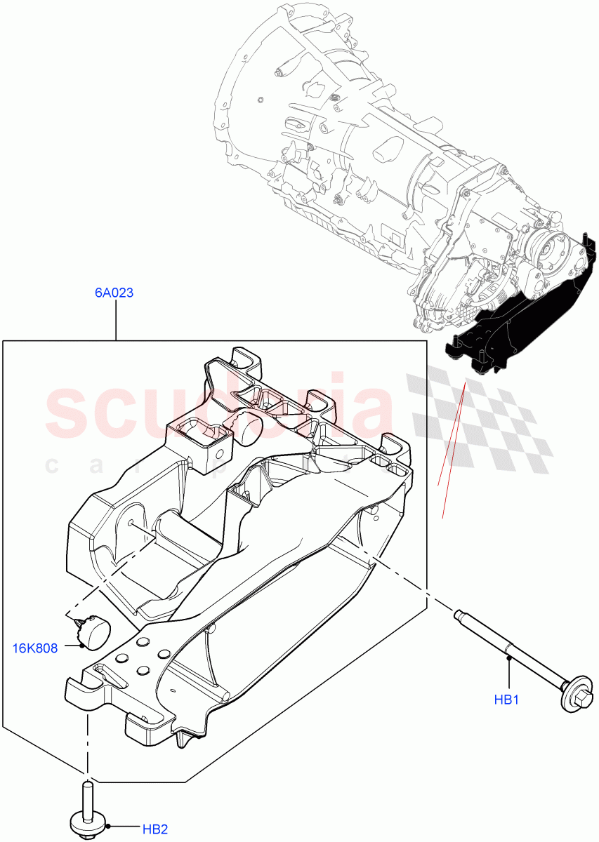 Transmission Mounting(2.0L I4 High DOHC AJ200 Petrol,2.0L I4 DSL MID DOHC AJ200,2.0L I4 DSL HIGH DOHC AJ200,2.0L I4 Mid DOHC AJ200 Petrol)((V)TOLA999999) of Land Rover Land Rover Range Rover Velar (2017+) [3.0 Diesel 24V DOHC TC]