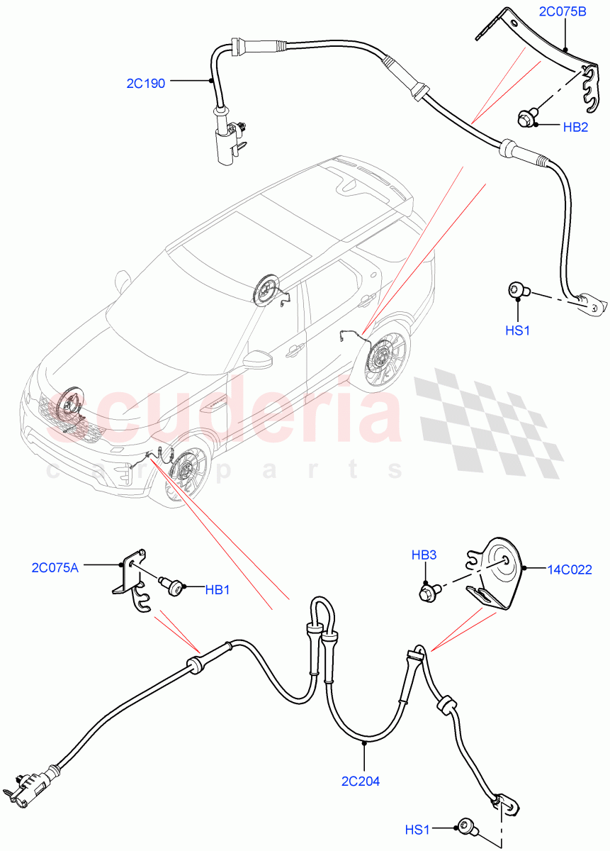 ABS Sensors(Nitra Plant Build, ABS/Speed Sensor)((V)FROMM2000001) of Land Rover Land Rover Discovery 5 (2017+) [3.0 Diesel 24V DOHC TC]