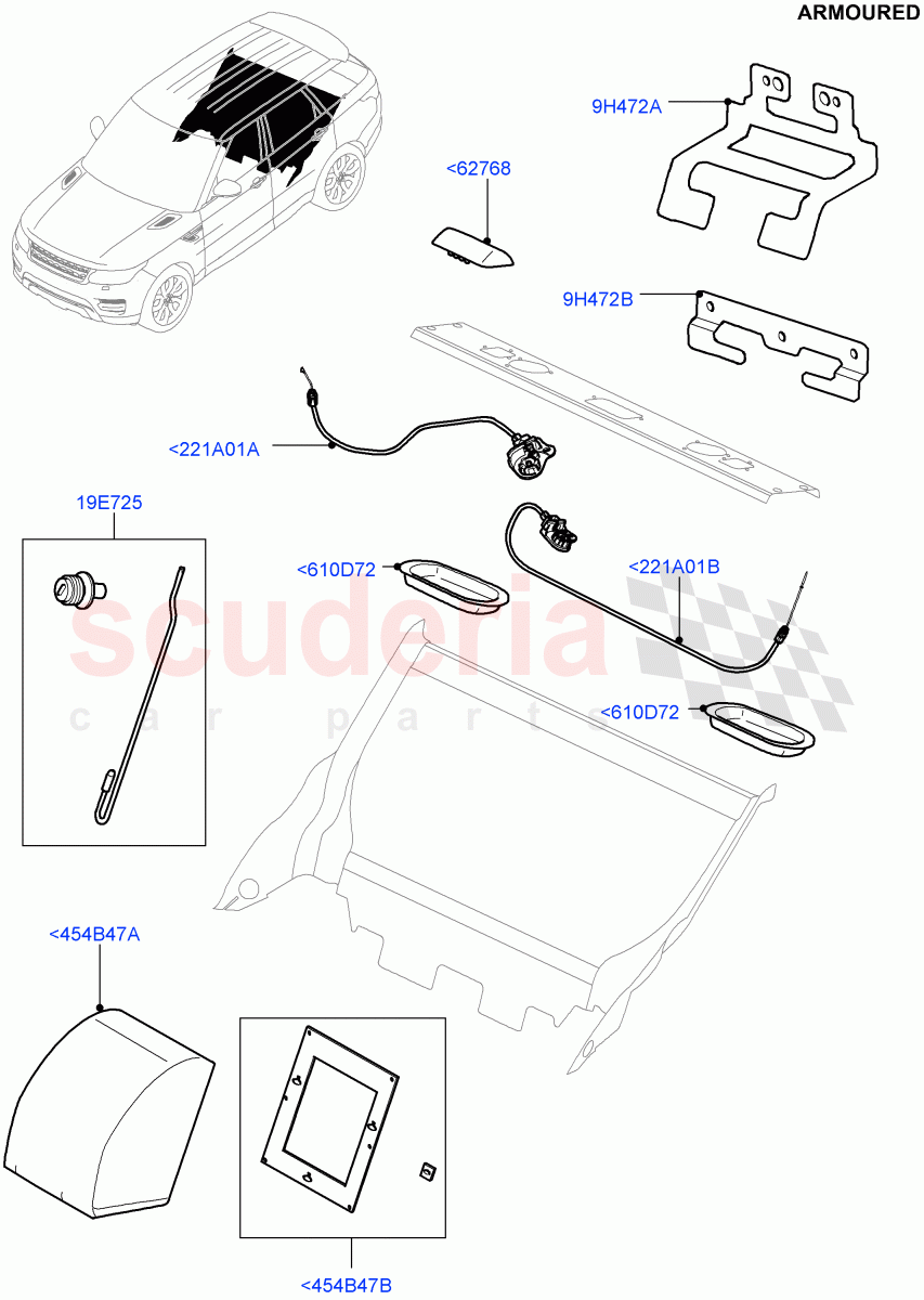 Rear Seat Back(Armoured)((V)FROMEA000001) of Land Rover Land Rover Range Rover (2012-2021) [3.0 Diesel 24V DOHC TC]