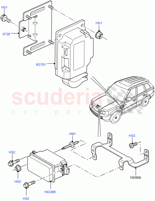 Part Diagram for Land Rover EHV500010