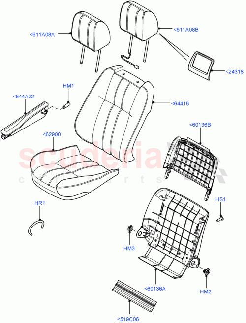 Part Diagram for Land Rover HBA501580SUN