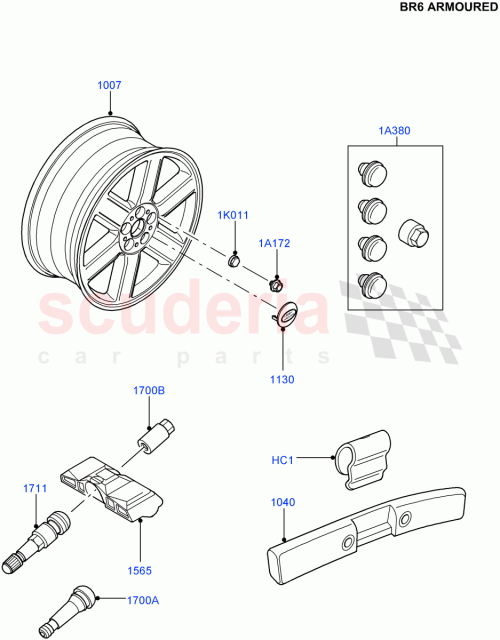 Part Diagram for Land Rover YDB000061