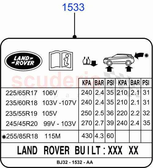 Part Diagram for Land Rover LR109625