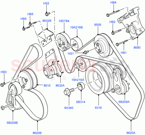 Part Diagram for Land Rover PQO500021