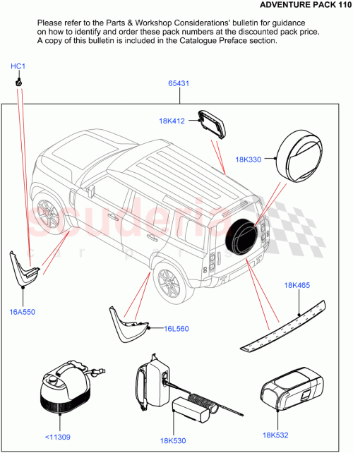Part Diagram for Land Rover VPLE110ADV01