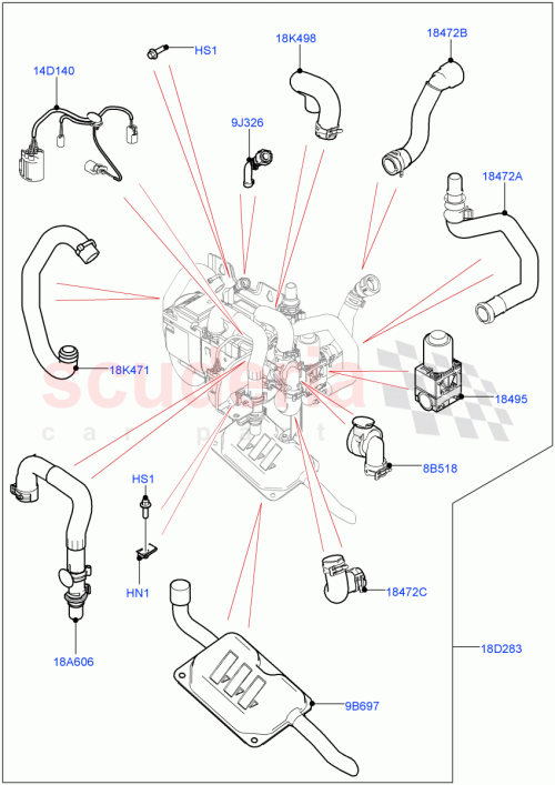 Part Diagram for Land Rover LR141614
