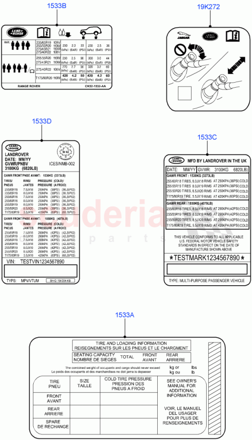 Part Diagram for Land Rover LR146889