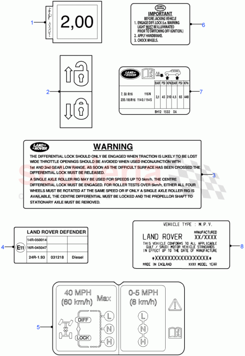 Part Diagram for Land Rover BAC501420
