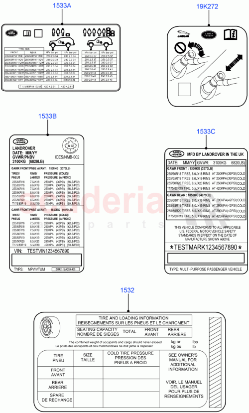 Part Diagram for Land Rover LR141180
