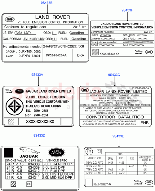 Part Diagram for Land Rover LR117582